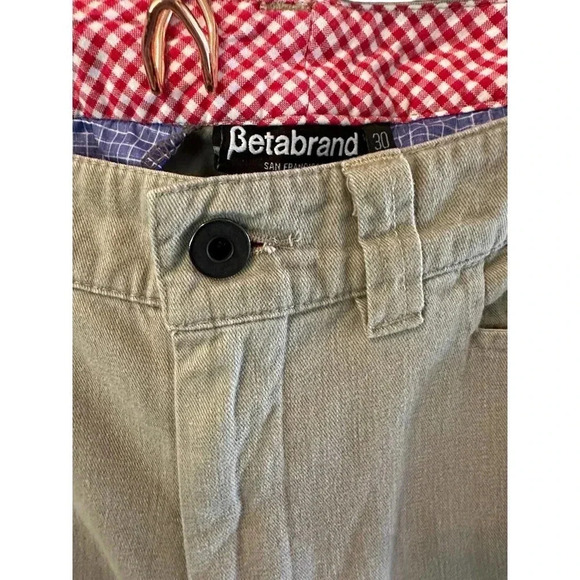 Betabrand San Franciso Men's khaki Adjustable Straight Leg Chino Pant Size 30 - Picture 2 of 5